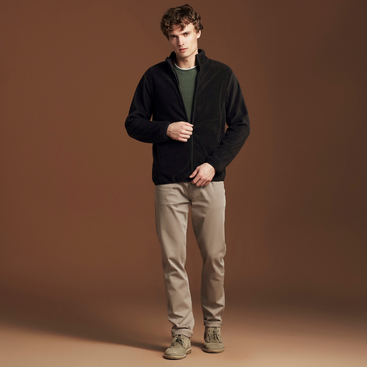 DİK YAKA FERMUARLI POLAR SWEATSHIRT