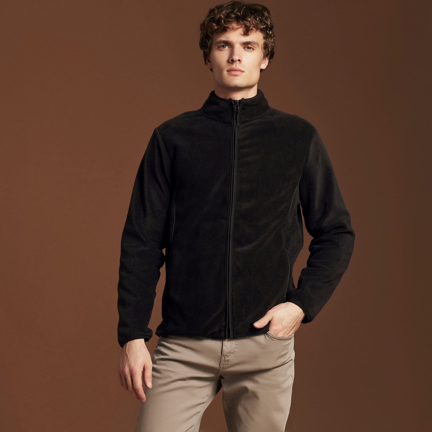 DİK YAKA FERMUARLI POLAR SWEATSHIRT