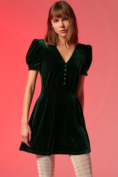  KADİFE MİNİ ELBİSE