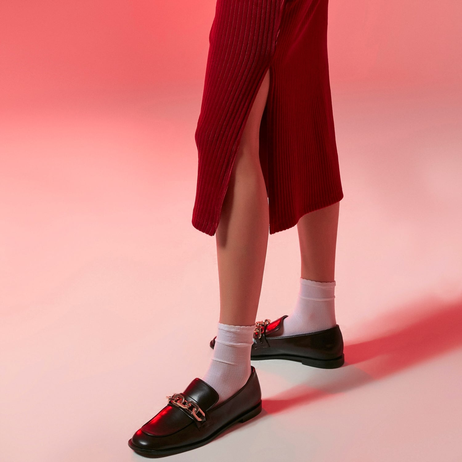 KADİFE KALEM MİDİ ETEK