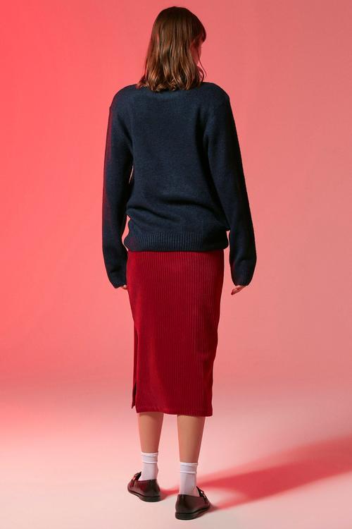  KADİFE KALEM MİDİ ETEK