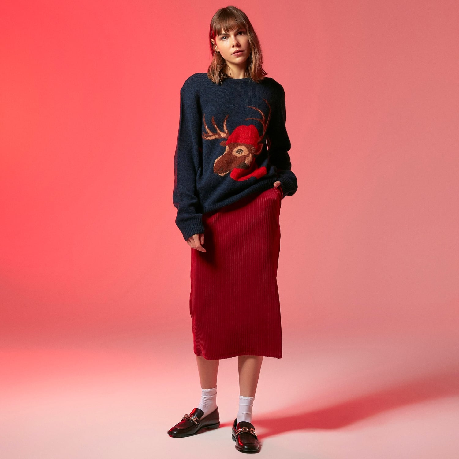 KADİFE KALEM MİDİ ETEK