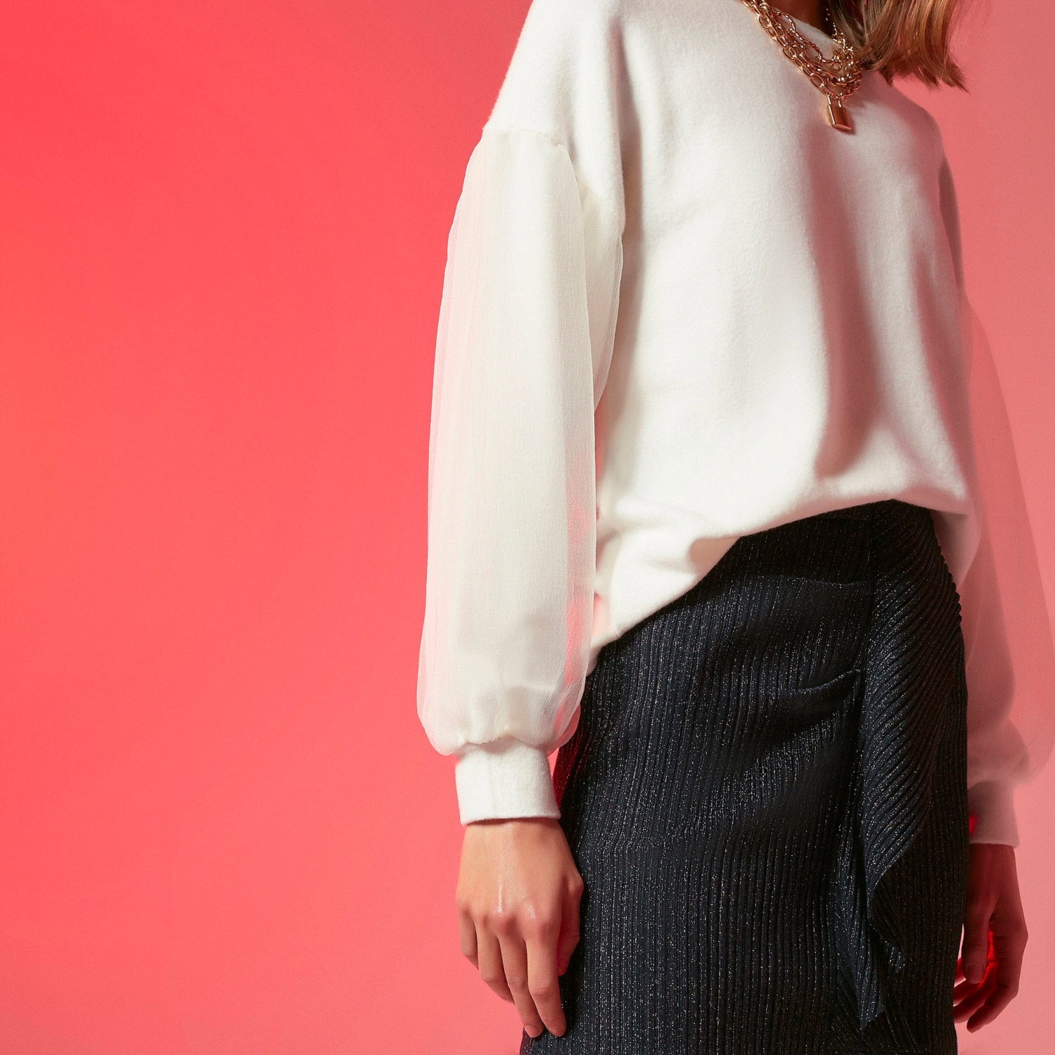 TÜL BALON KOLLU SWEATSHIRT