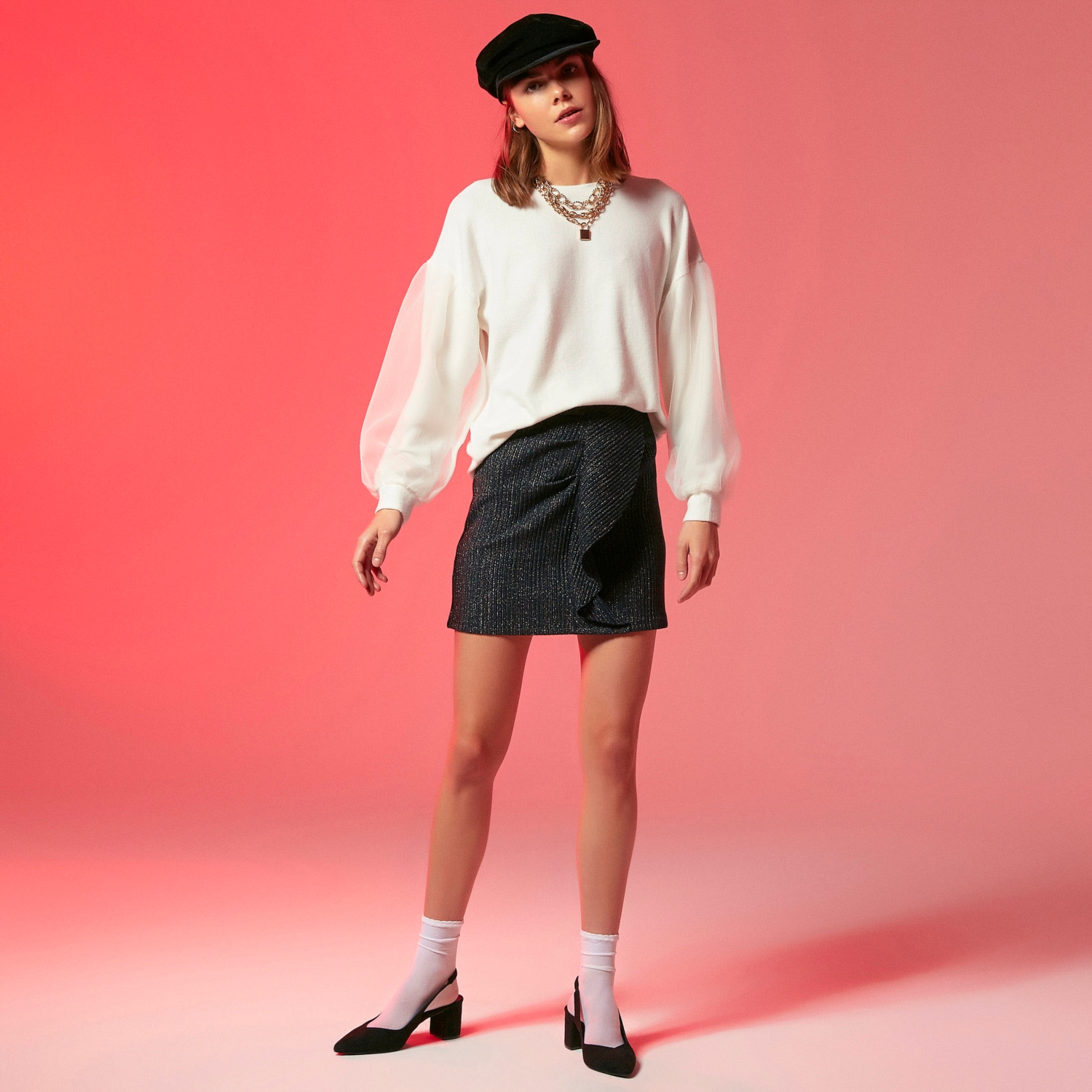 TÜL BALON KOLLU SWEATSHIRT