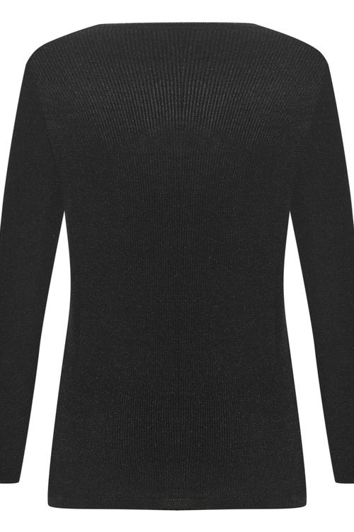  V YAKA ÖRGÜ DETAYLI SİMLİ KAZAK