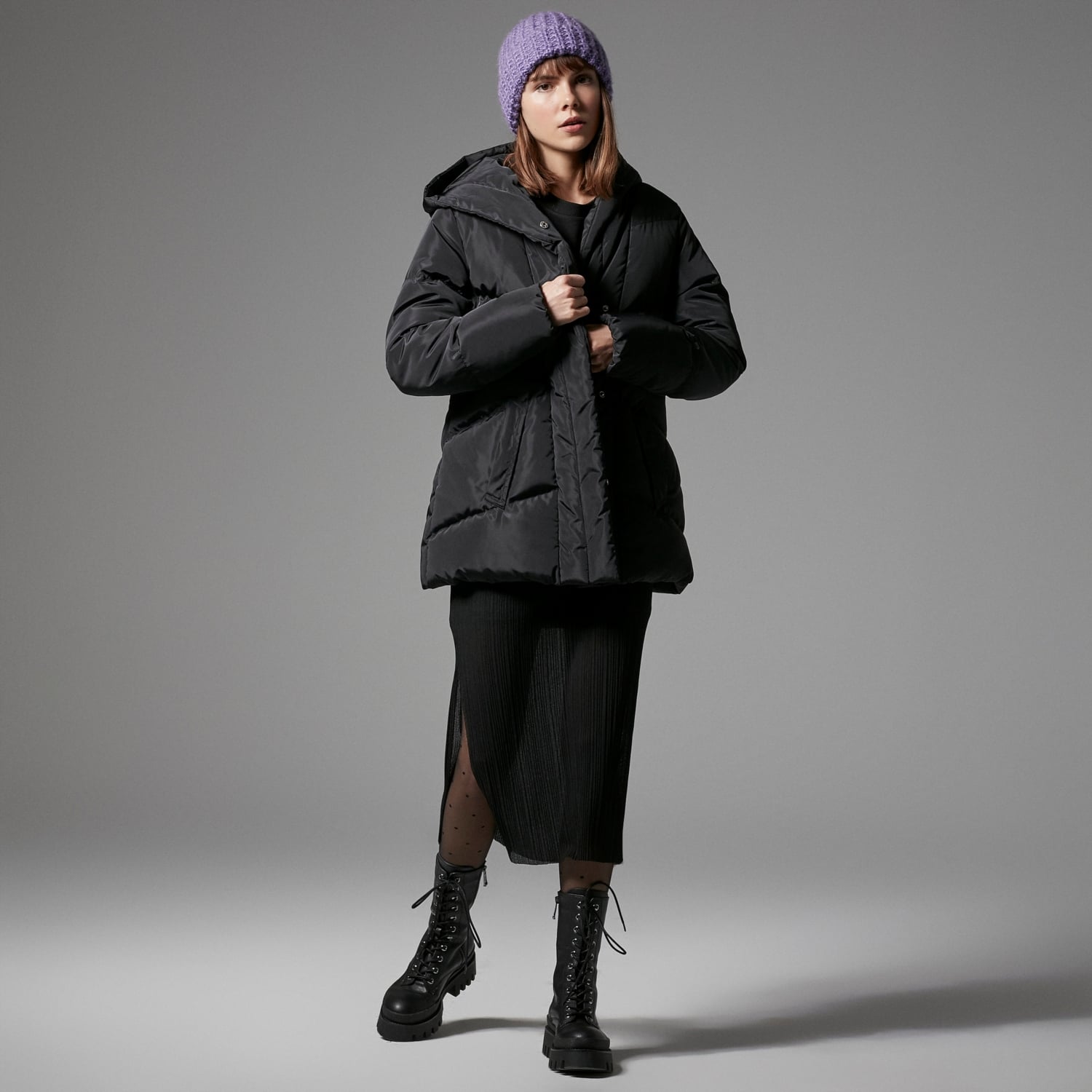 KAPİTONELİ KAPÜŞONLU PUFFER ŞİŞME MONT