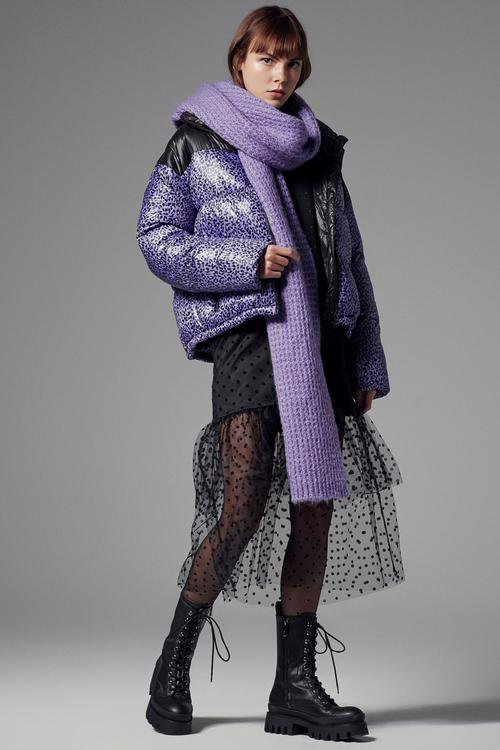  DİK YAKA LEOPAR DESENLİ PUFFER ŞİŞME MONT