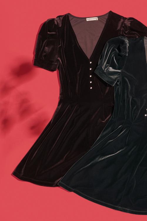  KADİFE MİNİ ELBİSE