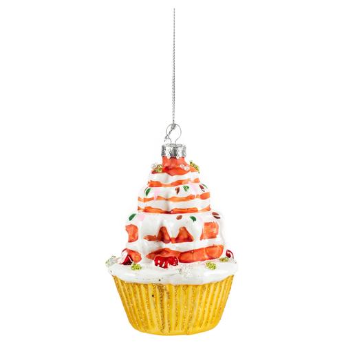  CUPCAKE CAM YILBAŞI AĞAÇ SÜSÜ 7X9CM