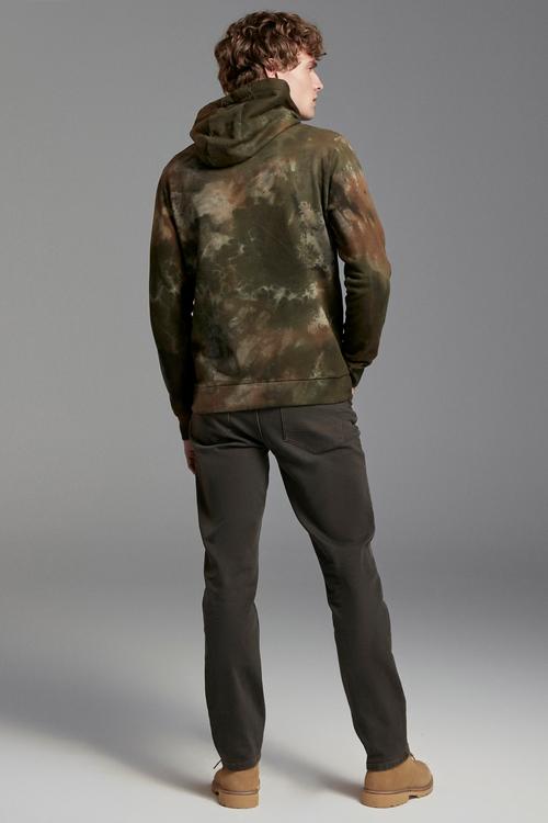  TIE DYE BASKILI KAPÜŞONLU SWEATSHIRT