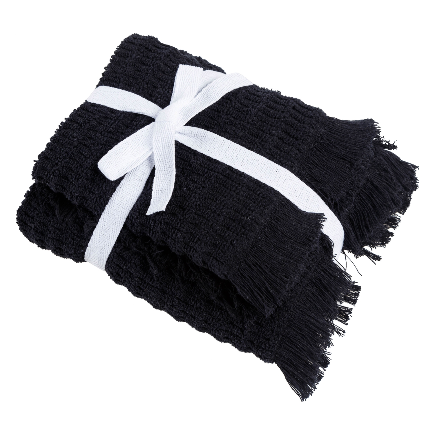 GEETA SİYAH 2'Lİ EL VE YÜZ HAVLUSU SETİ