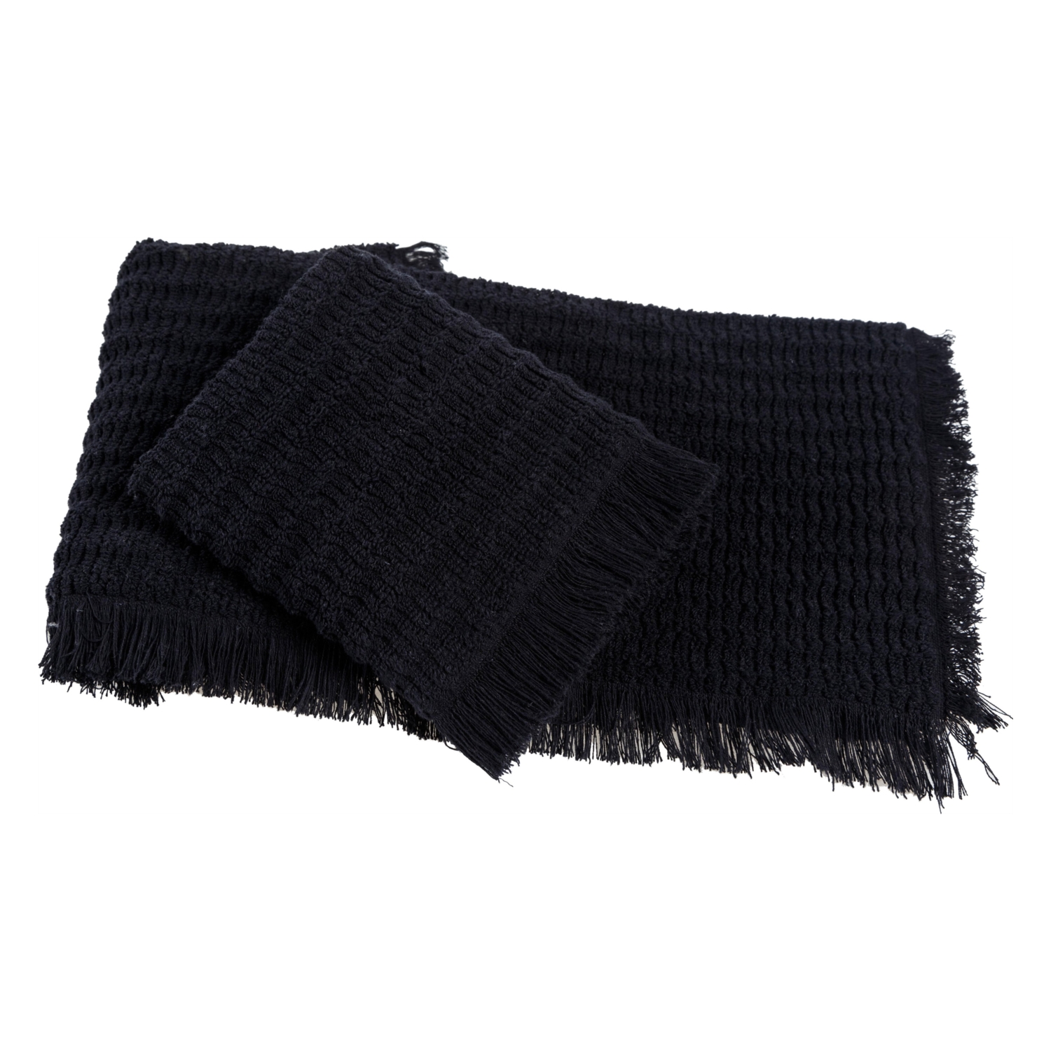 GEETA SİYAH 2'Lİ EL VE YÜZ HAVLUSU SETİ