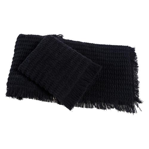  GEETA SİYAH 2'Lİ EL VE YÜZ HAVLUSU SETİ