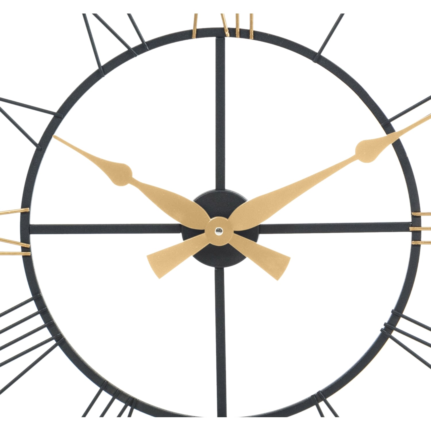 IRON DUVAR SAATİ MAT SİYAH-GOLD 93 CM