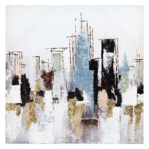  ABSTRACT CITY YAĞLIBOYA TABLO 100X100 CM