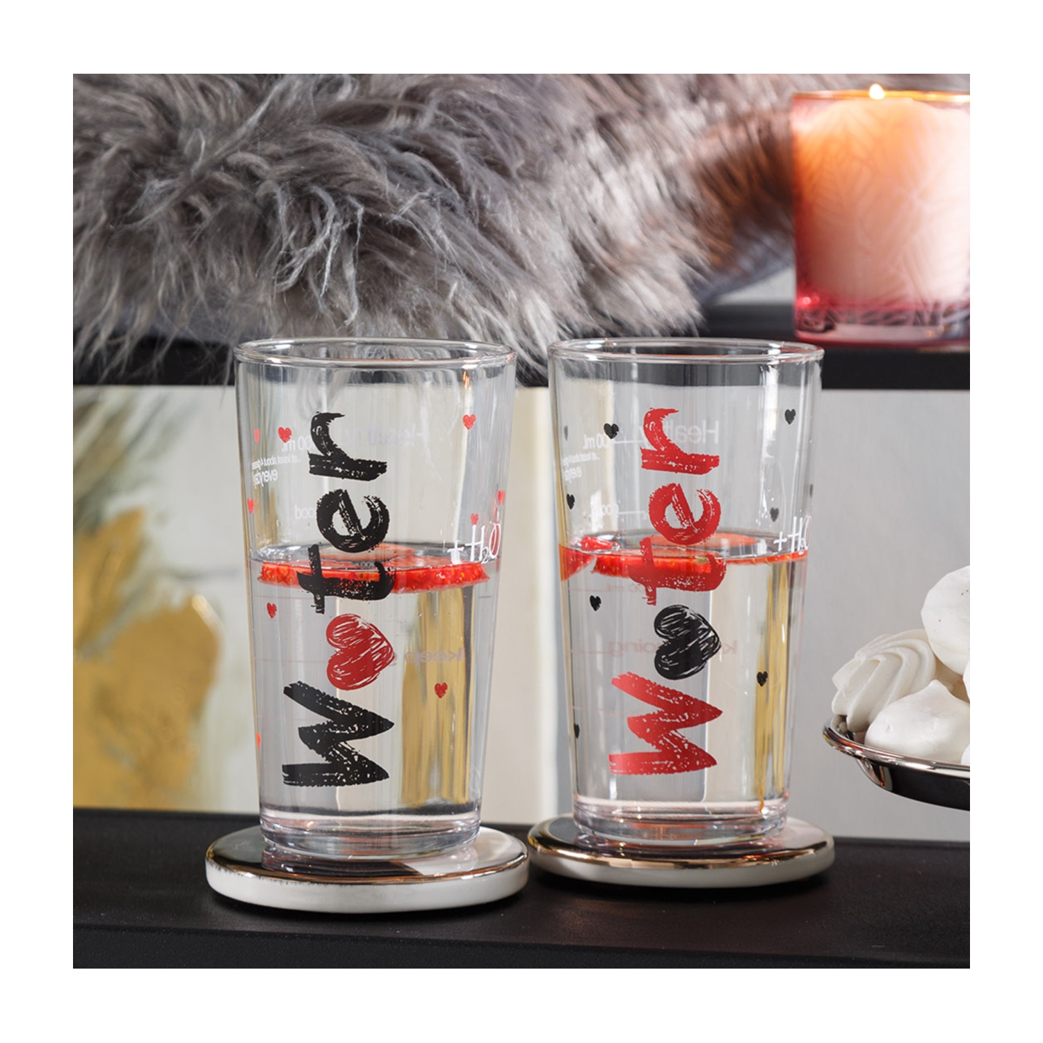 WATER BARDAK 570 ML 2'Lİ SET - ROMANTIC