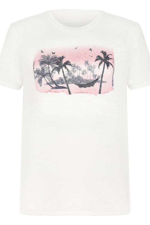  BİSİKLET YAKA BASKILI PAMUK T-SHIRT