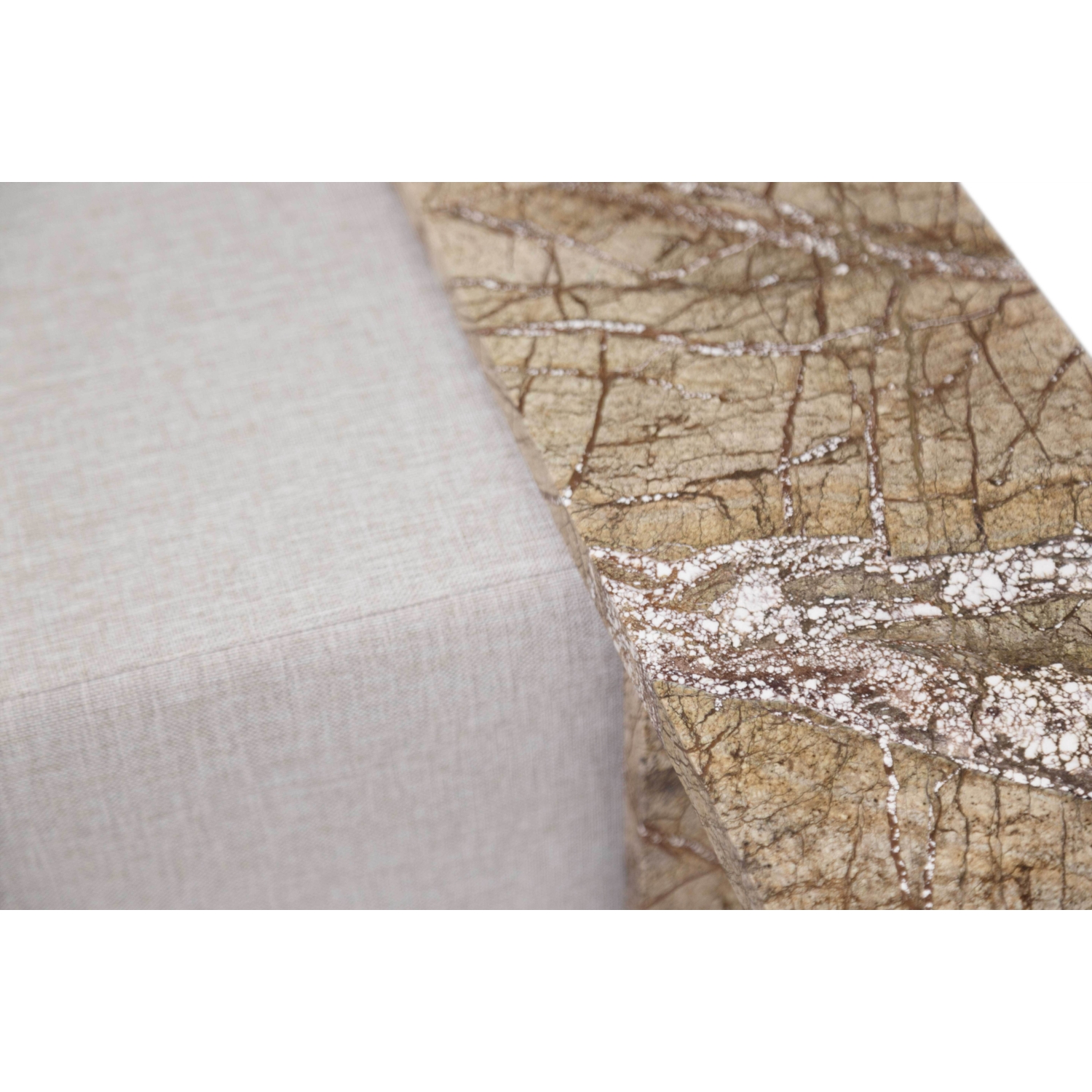 BROWN 2LI MINI ALL MARBLE  & 1 PUF ÖZEL ÜRT. SEHPA