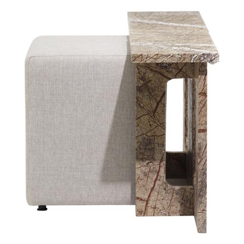  BROWN 2LI MINI ALL MARBLE  & 1 PUF ÖZEL ÜRT. SEHPA