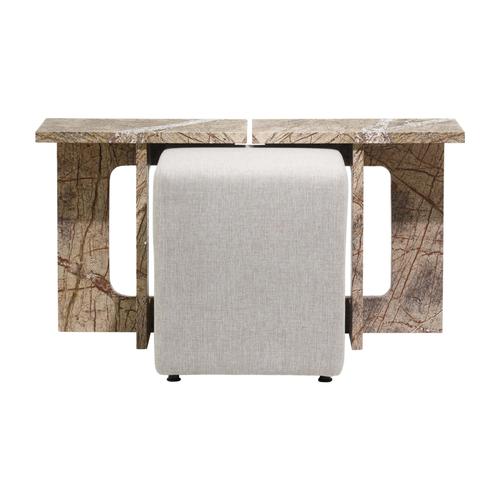  BROWN 2LI MINI ALL MARBLE  & 1 PUF ÖZEL ÜRT. SEHPA