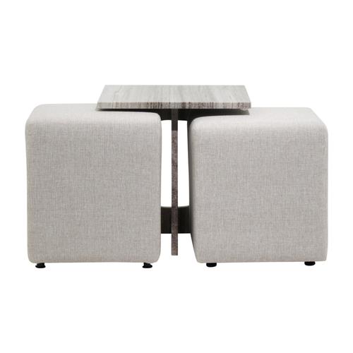  POLISSANDRO 3 AYAKLı ALL MARBLE & 2 PUF SEHPA