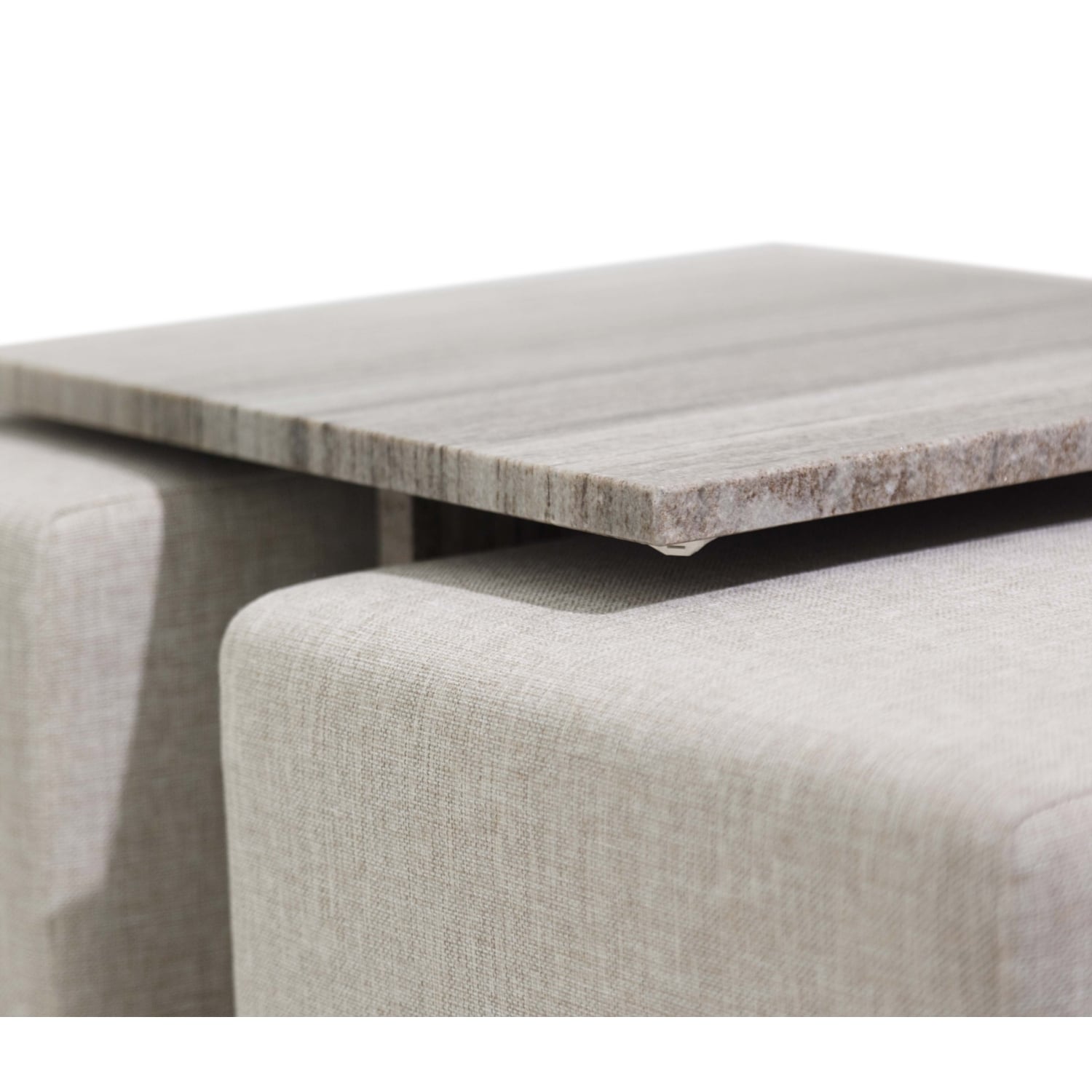 POLISSANDRO 3 AYAKLı ALL MARBLE & 2 PUF SEHPA