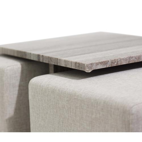  POLISSANDRO 3 AYAKLı ALL MARBLE & 2 PUF SEHPA