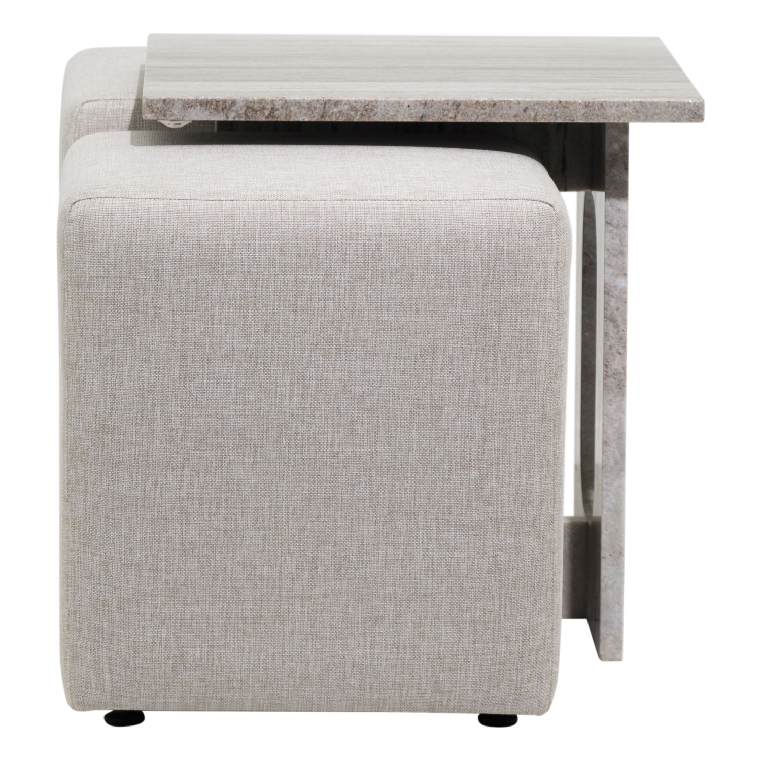 POLISSANDRO 3 AYAKLı ALL MARBLE & 2 PUF SEHPA