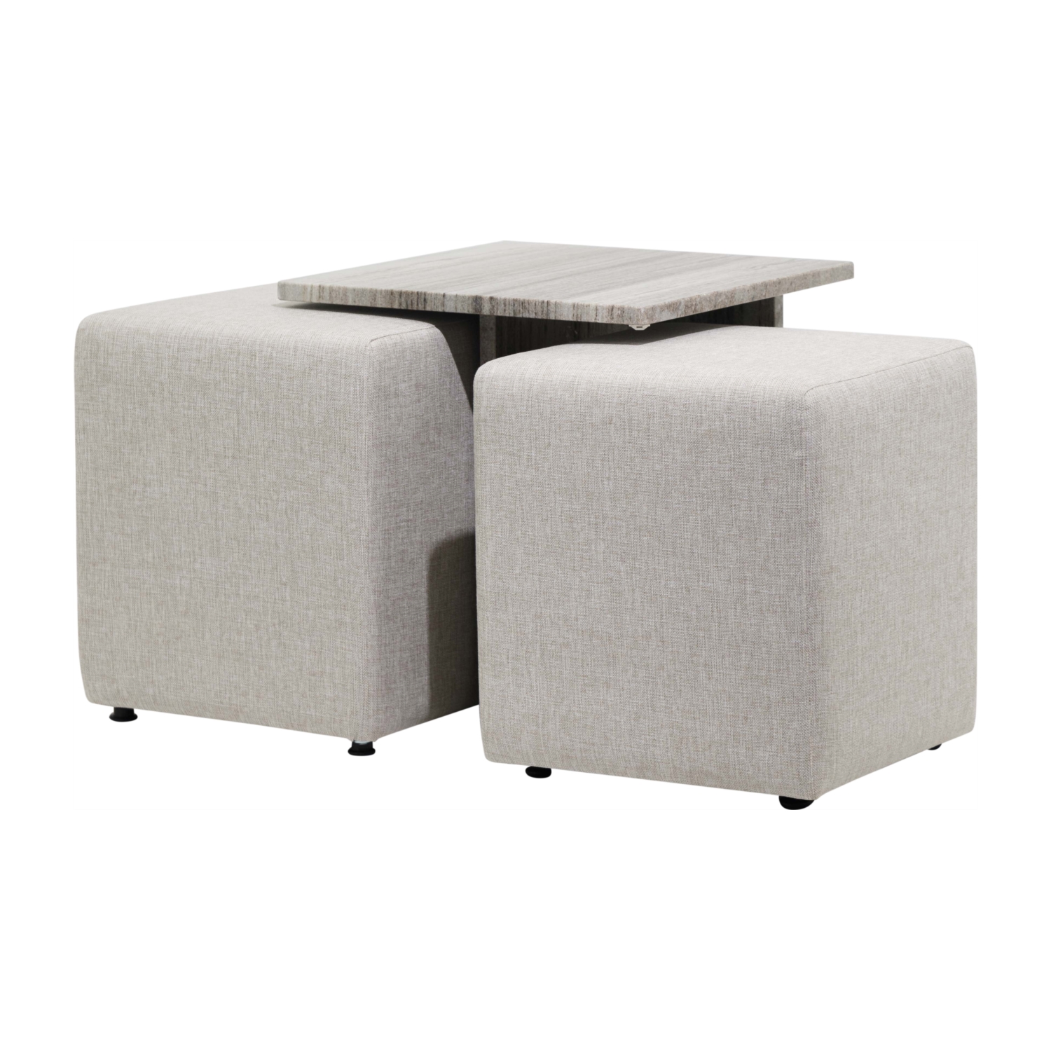 POLISSANDRO 3 AYAKLı ALL MARBLE & 2 PUF SEHPA