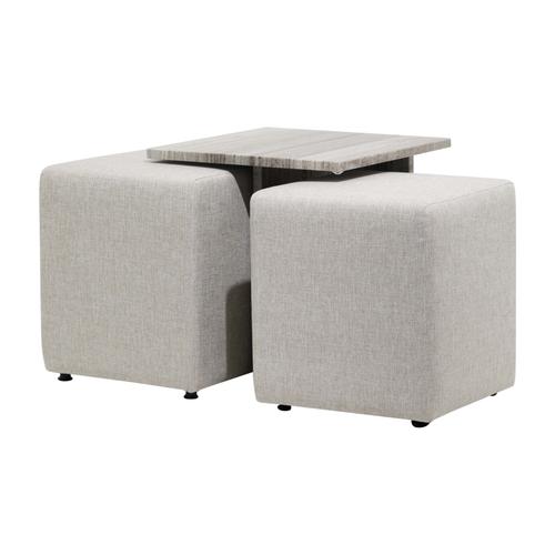  POLISSANDRO 3 AYAKLı ALL MARBLE & 2 PUF SEHPA