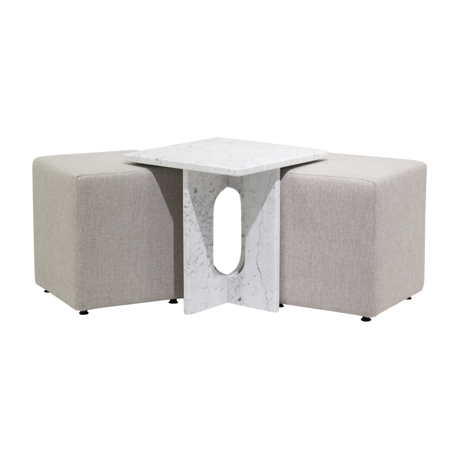 SIVEC 4 AYAKLı ALL MARBLE &2 PUF   SEHPA