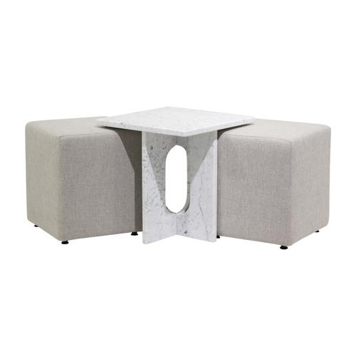  SIVEC 4 AYAKLı ALL MARBLE &2 PUF   SEHPA