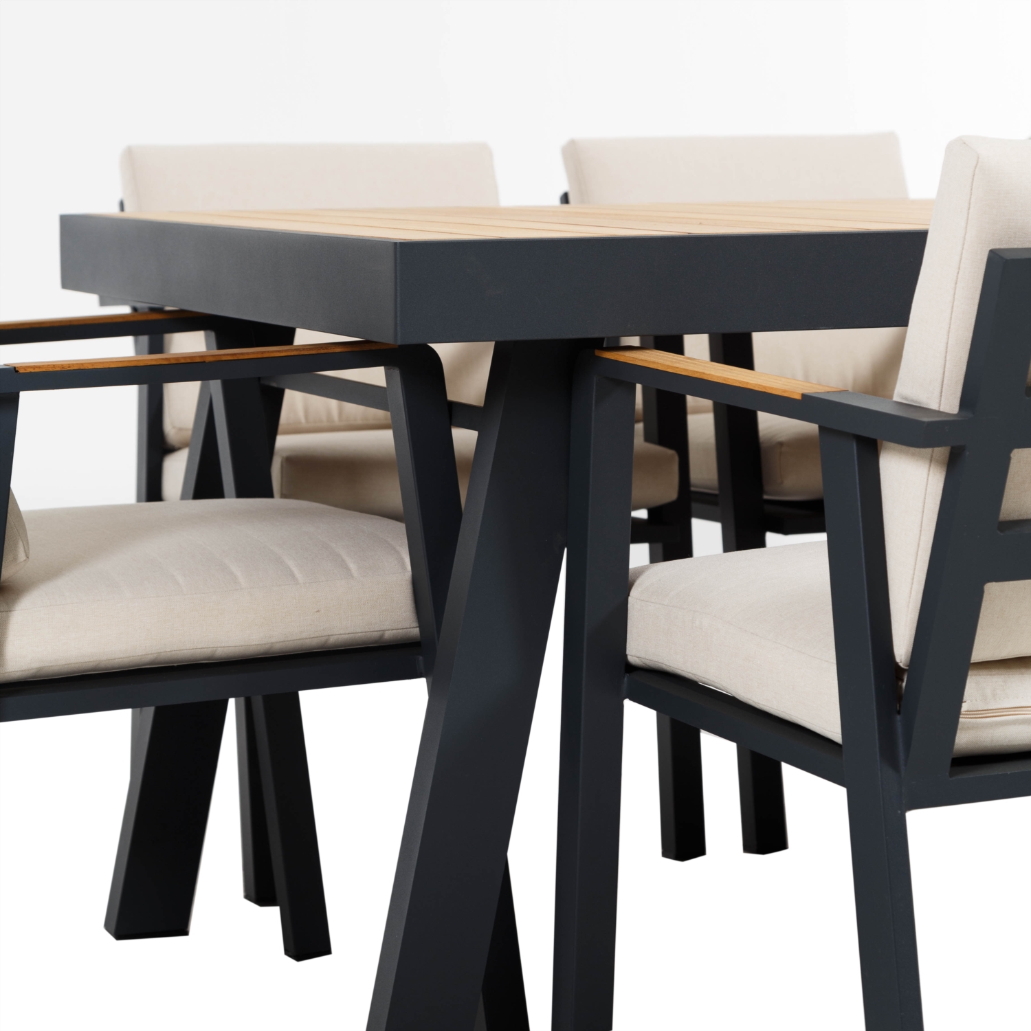 TARCOS YEMEK SETİ ANTRASIT 8 SANDALYE 260 CM