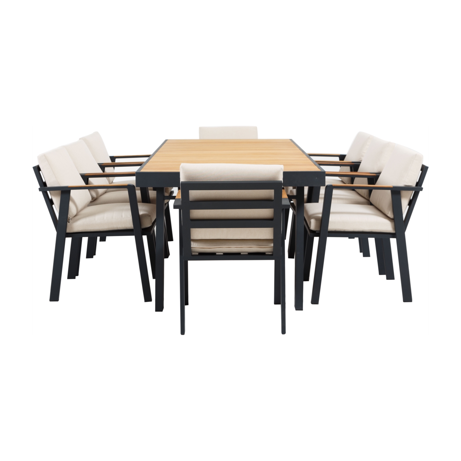 TARCOS YEMEK SETİ ANTRASIT 8 SANDALYE 260 CM