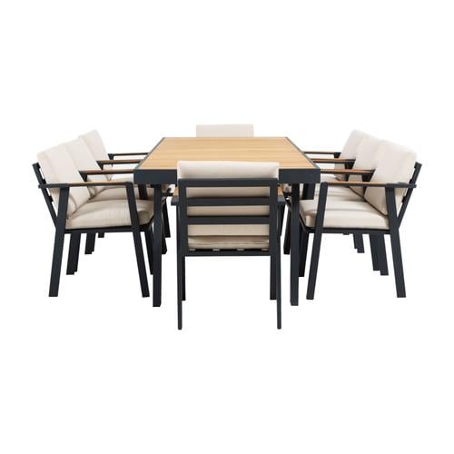  TARCOS YEMEK SETİ ANTRASIT 8 SANDALYE 260 CM