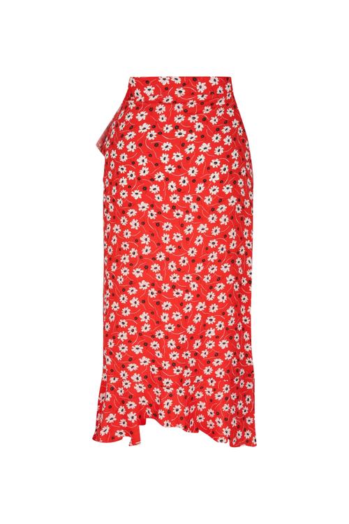  BAĞLAMA DETAYLI YIRTMAÇLI MİDİ ETEK