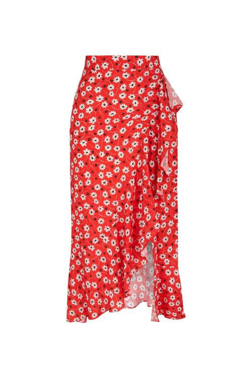  BAĞLAMA DETAYLI YIRTMAÇLI MİDİ ETEK