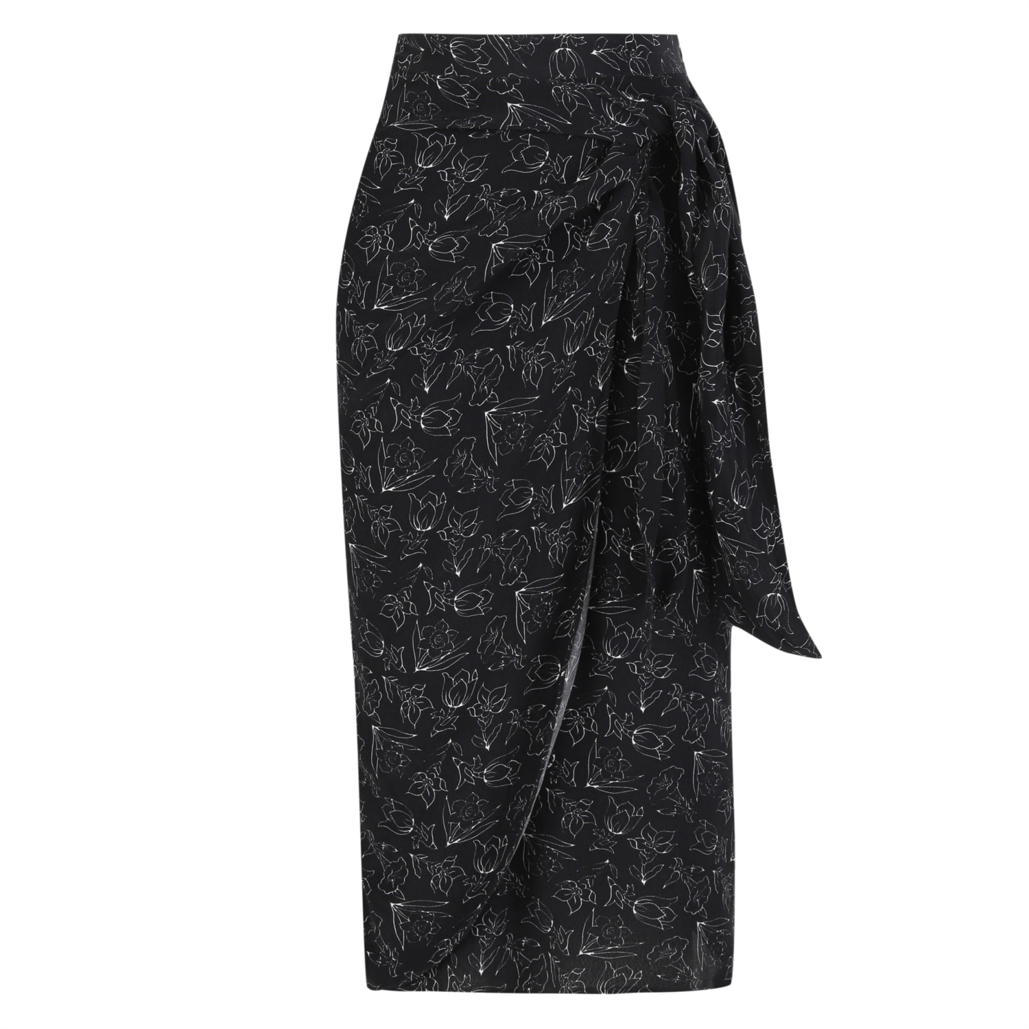 YANDAN BAĞLAMALI KRUVAZE MİDİ ETEK