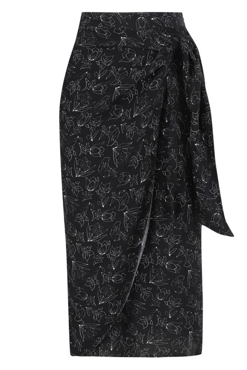  YANDAN BAĞLAMALI KRUVAZE MİDİ ETEK