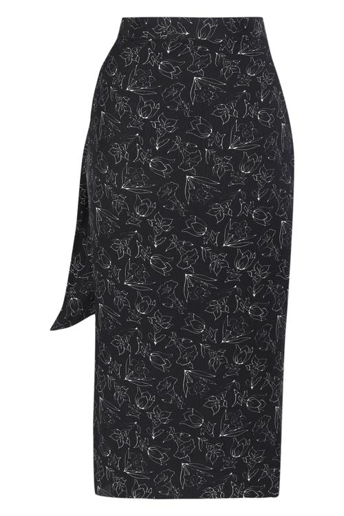  YANDAN BAĞLAMALI KRUVAZE MİDİ ETEK