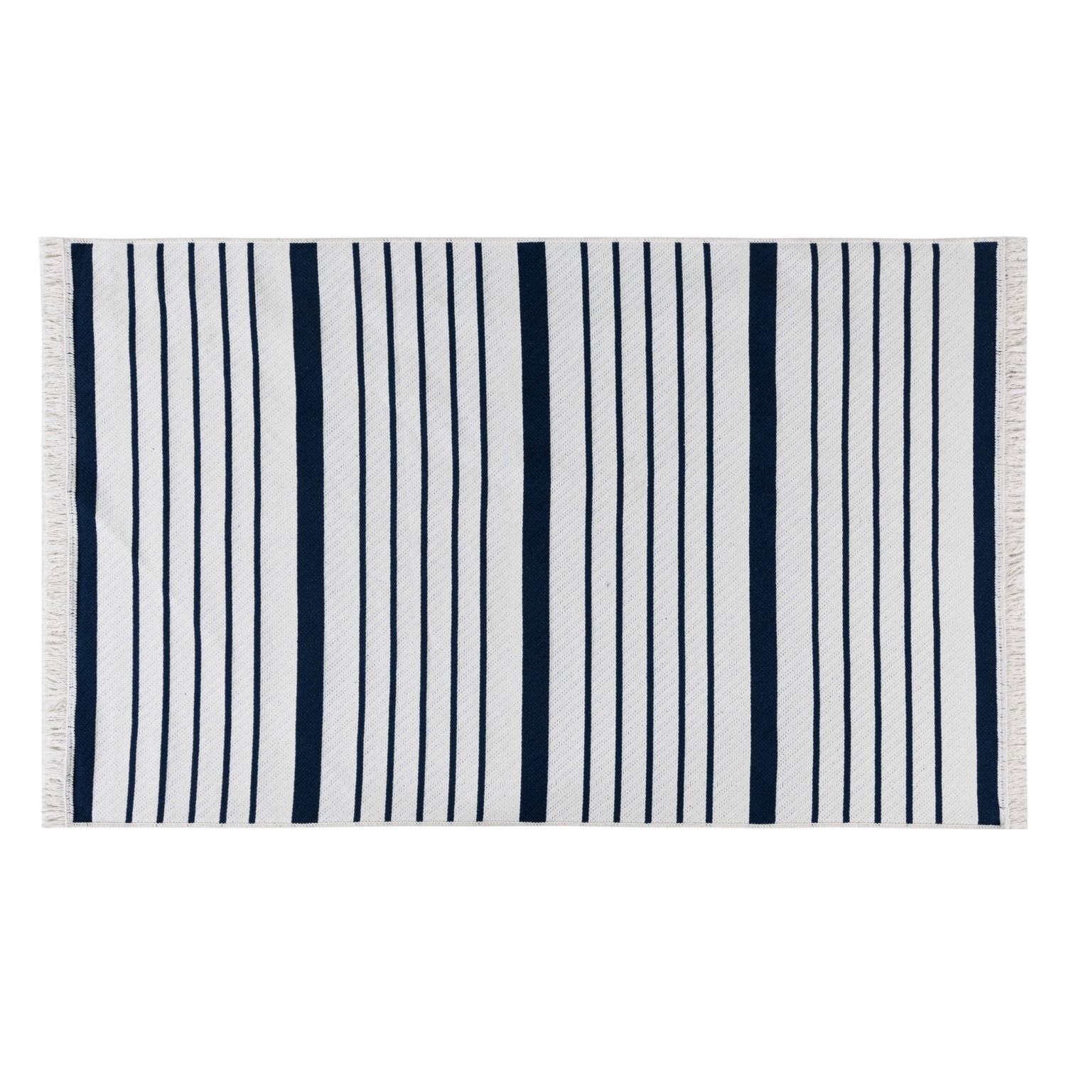 LARISSA ÇİZGİLİ HALI LACİVERT BEYAZ 120X180CM