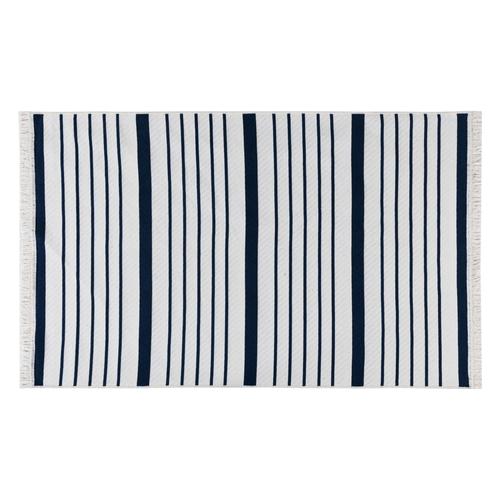  LARISSA ÇİZGİLİ HALI LACİVERT BEYAZ 120X180CM
