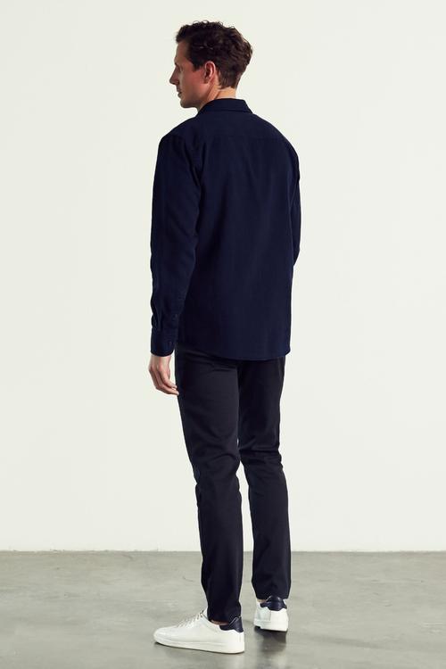  REGULAR FITTENSEL INDIGO GÖMLEK