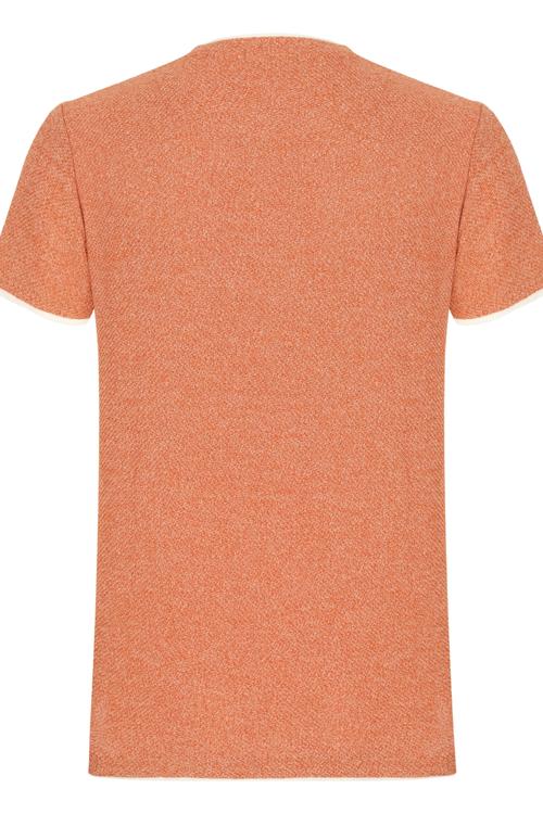  BİSİKLET YAKA ÇİFT RENKLİ KISA KOLLU KAZAK