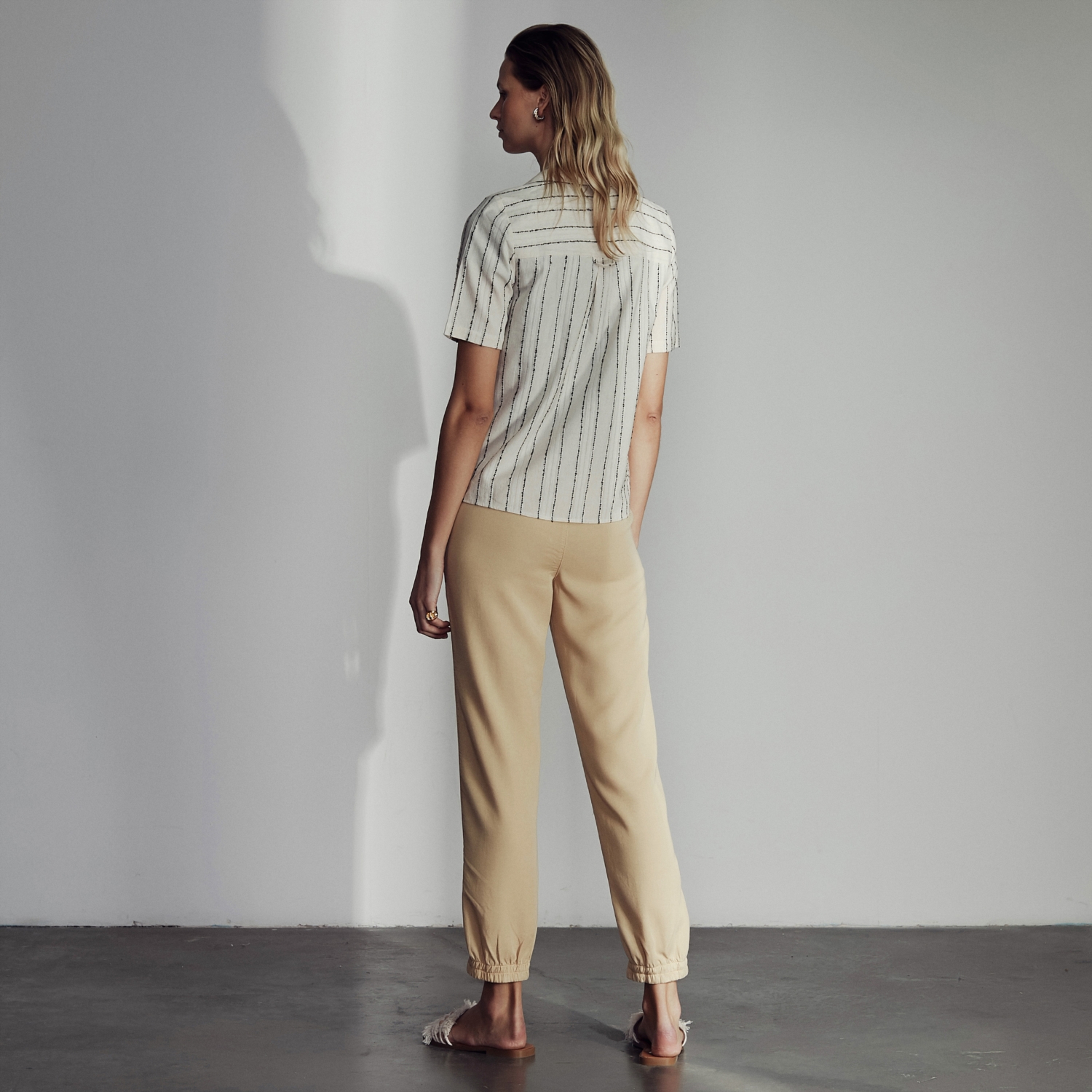 ÇİZGİLİ PAMUK - KETEN GÖMLEK