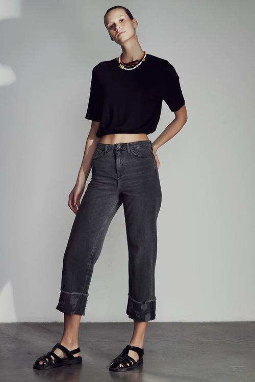  PAÇASI KATLAMA DETAYLI RAHAT KESİM JEAN PANTOLON