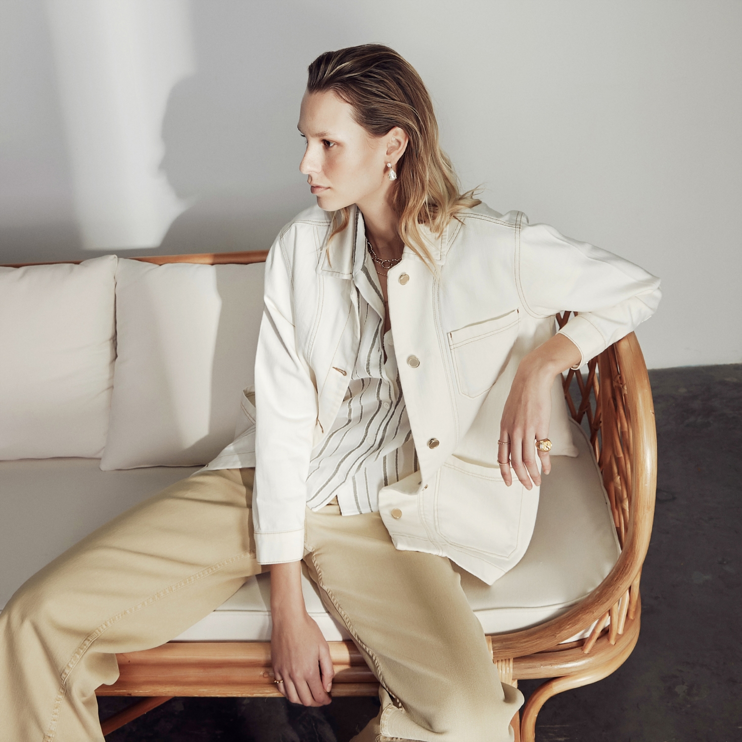 DÜĞMELİ PAMUK CEKET