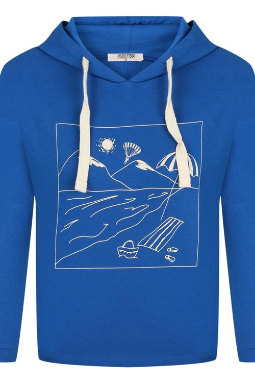  BASKILI KAPÜŞONLU SWEATSHIRT