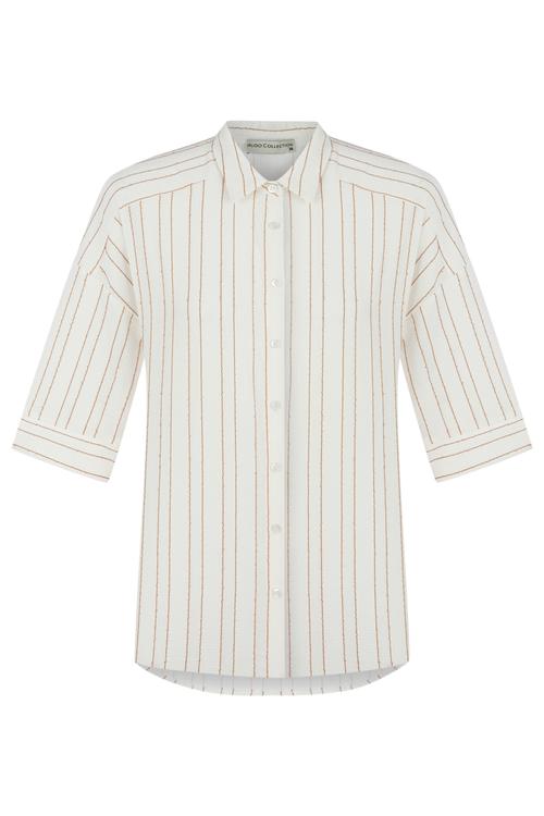  ÇİZGİLİ RAHAT KESİM GÖMLEK