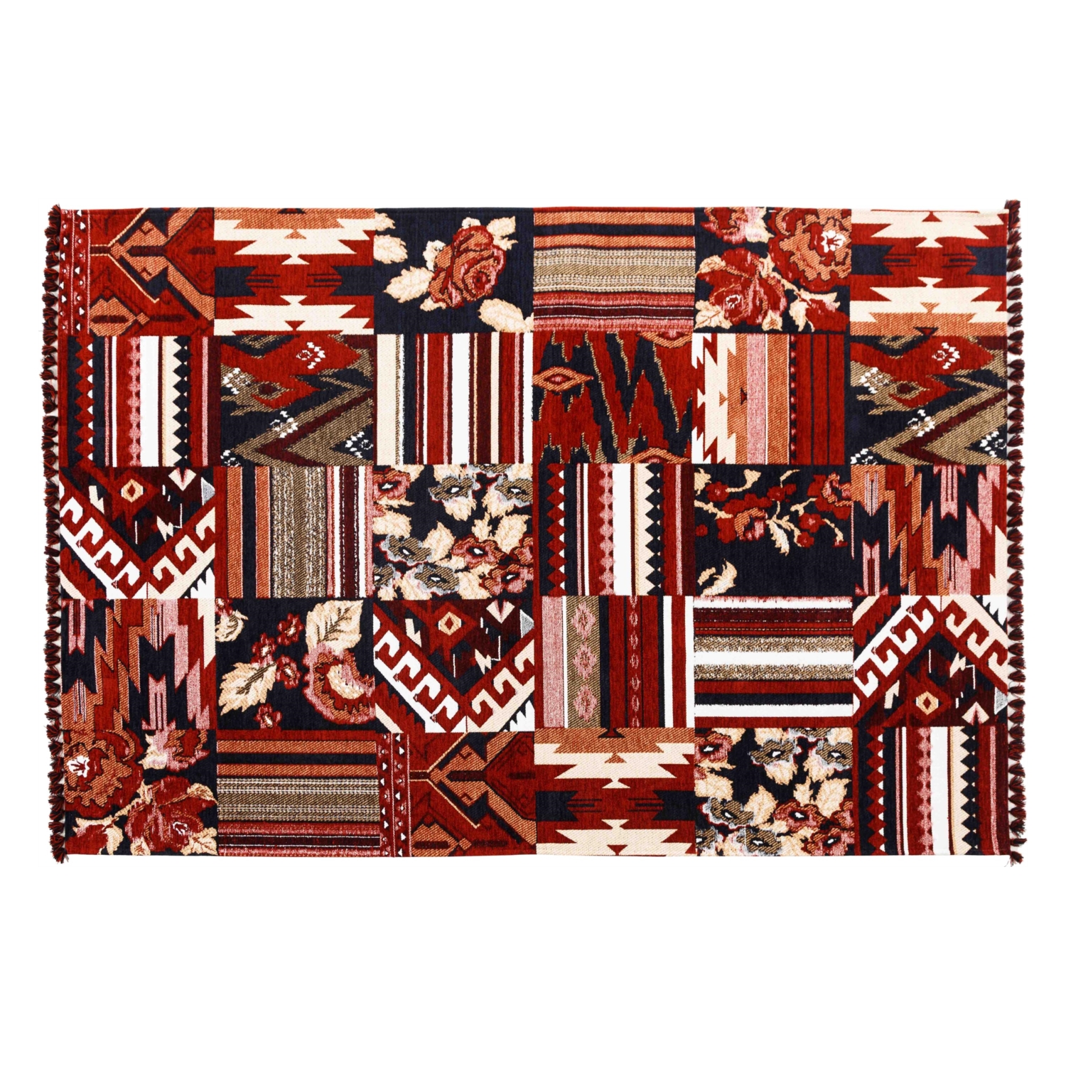 JINA PATTERN HALI KIRMIZI LACİVERT 160X230CM